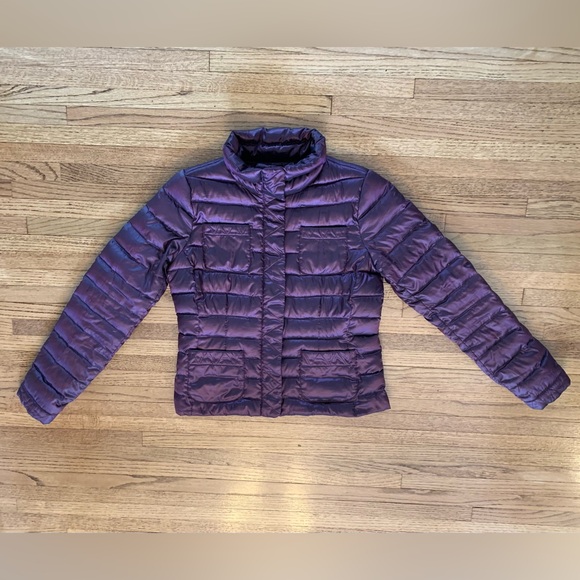 Lands End Burgundy Lightweight Puffer Jacket (Small) - Picture 6 of 11